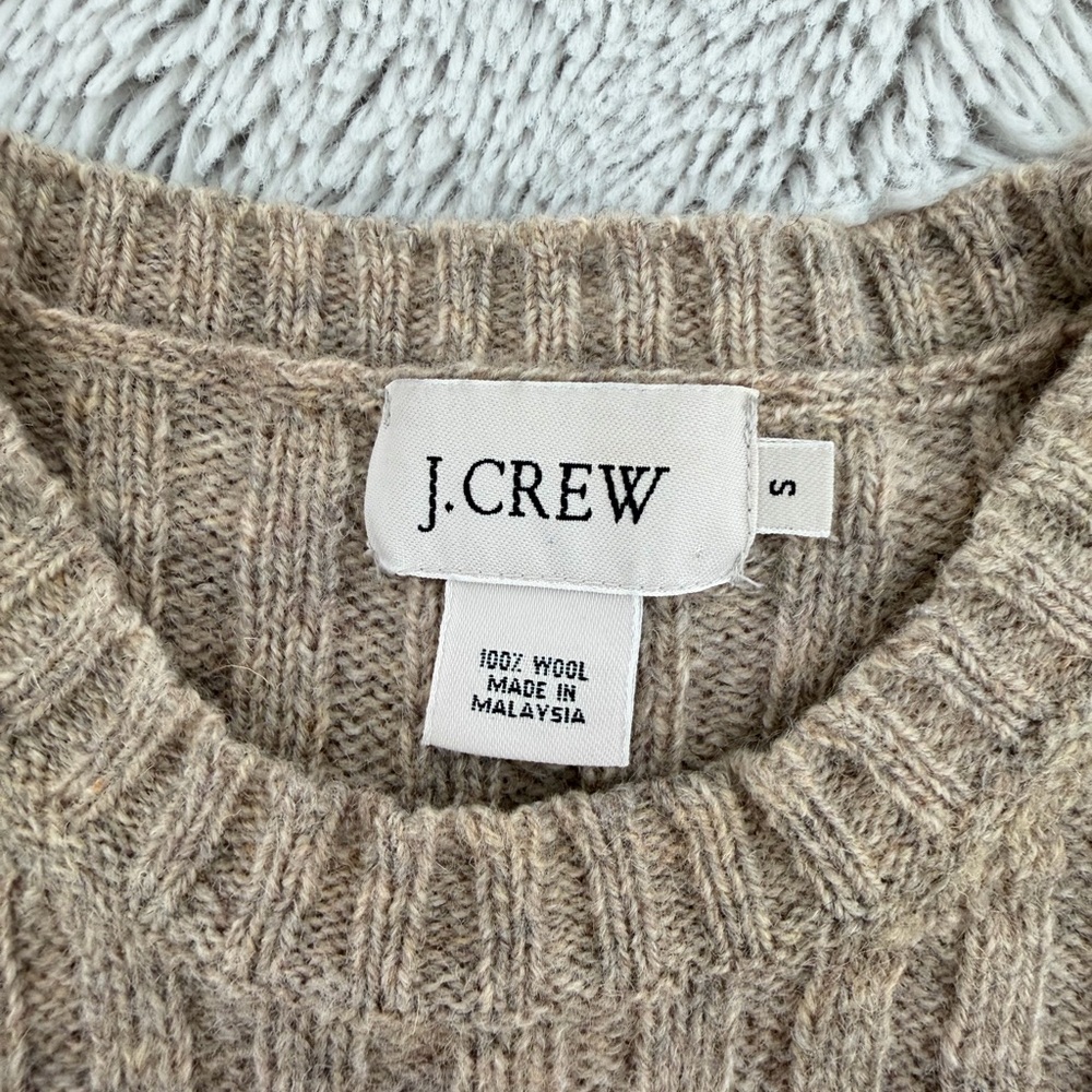 J. Crew Men's Beige Wool Crewneck Sweater